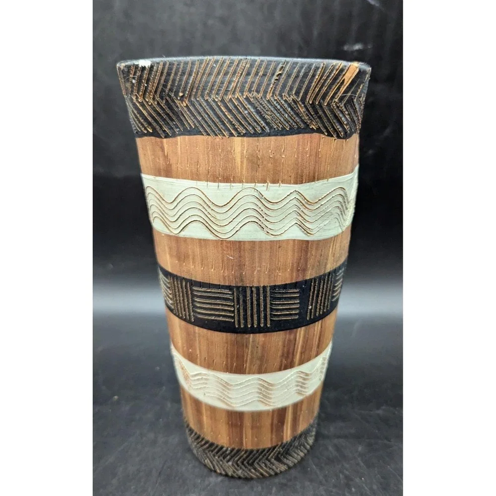 Vintage Redware Italian Pottery Ceramic Vase Mid Century Brown Decor 8.75